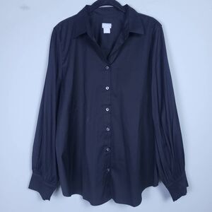 Classic Black Women's Button-Up Shirt